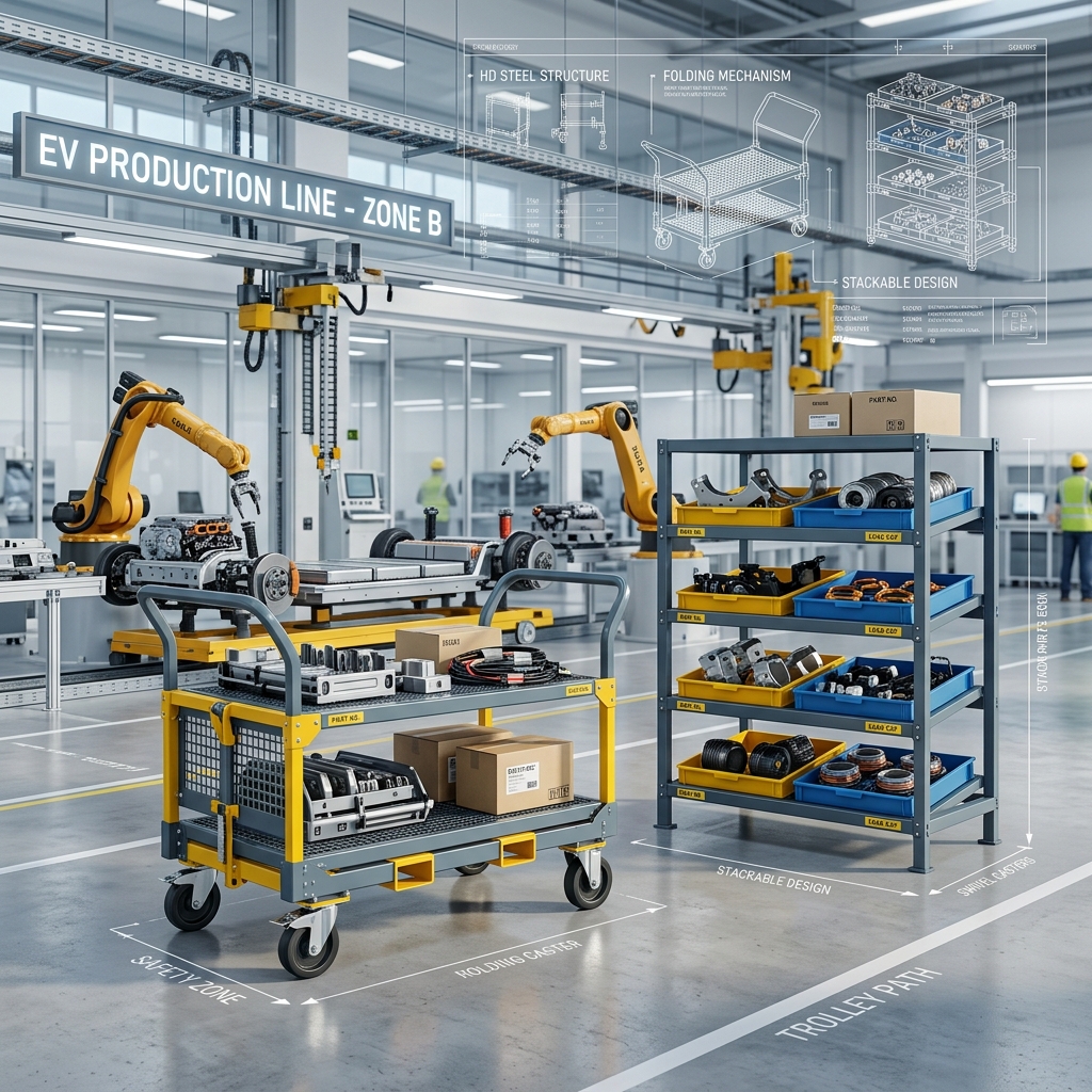 2026 Smart Automotive Logistics: Heavy-Duty Carts and Racks for EV Production Lines
